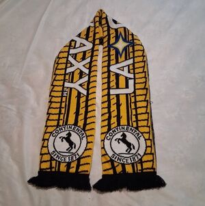 LA Galaxy Scarf Reversibke Yelow-Black Continental Tire Sport Fans Winter‎